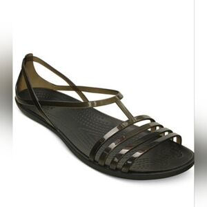 Crocs Iconic Strappy Womens Isabella  Sandals, T Strap, Jelly Black Size 7